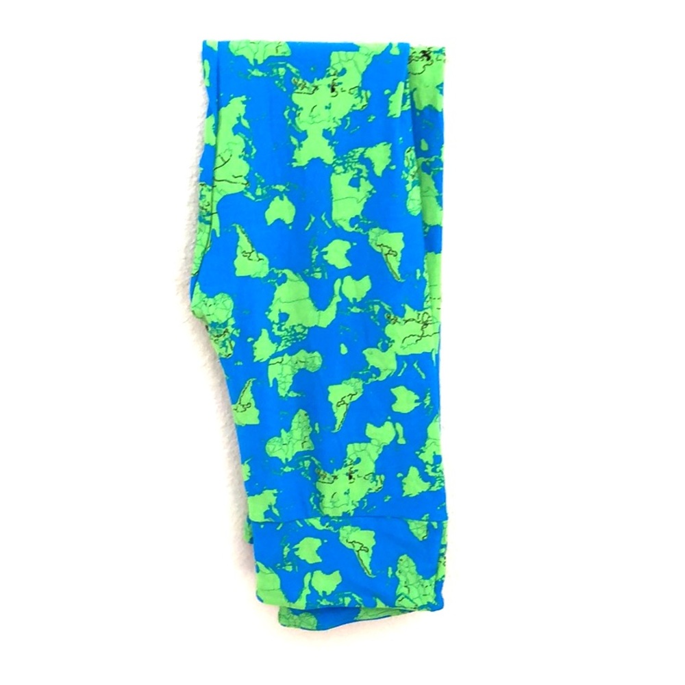 OS Blue and Green World LuLaRoe Leggings